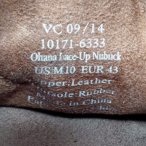 Olukai Ohana Casual Brown Nubuck Leather Lace-Up Shoes - Men's Size 10 - Picture 8 of 8